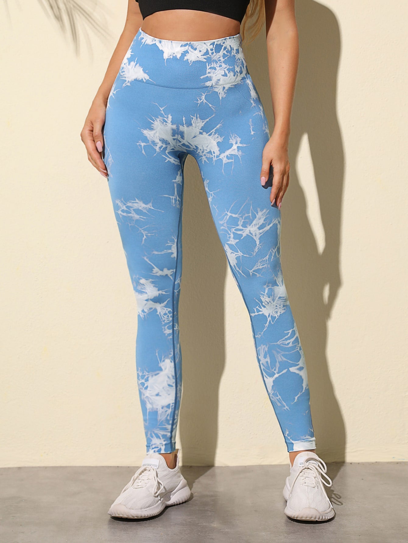 Yoga Trendy Tie Dye Yoga Leggings Seamless High Stretch Scrunch Butt Gym Leggings