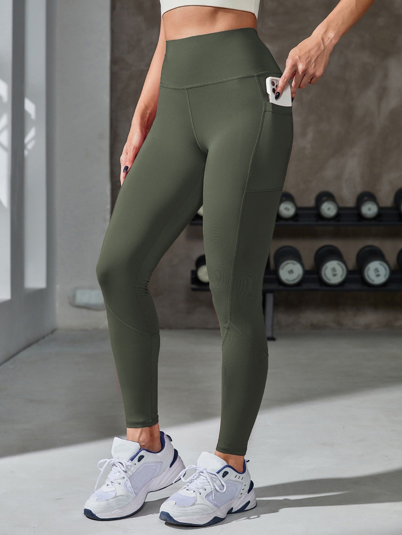 Women Solid Color Minimalist Casual Sports Leggings