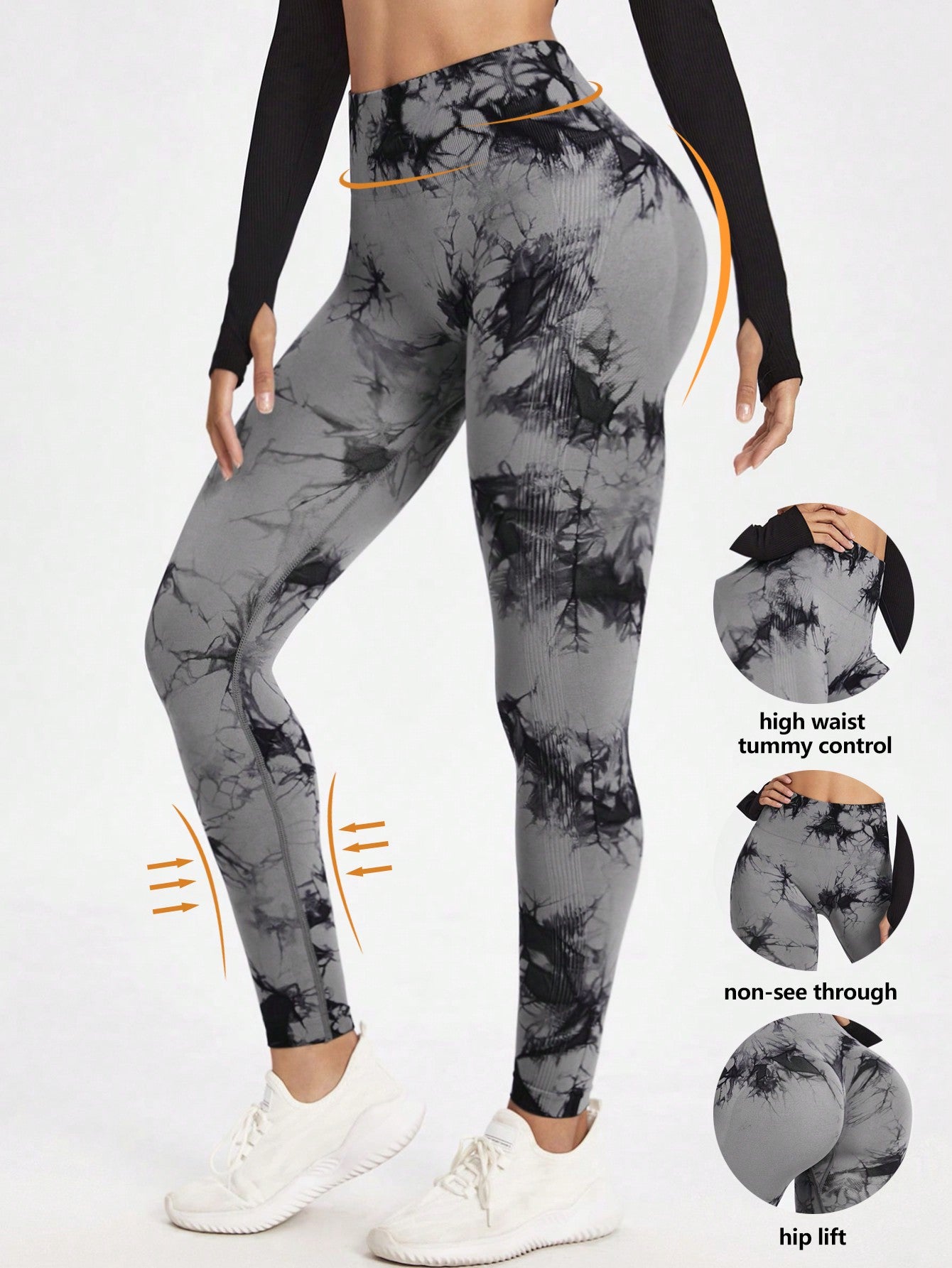 Yoga Trendy Tie Dye Seamless Sports Leggings