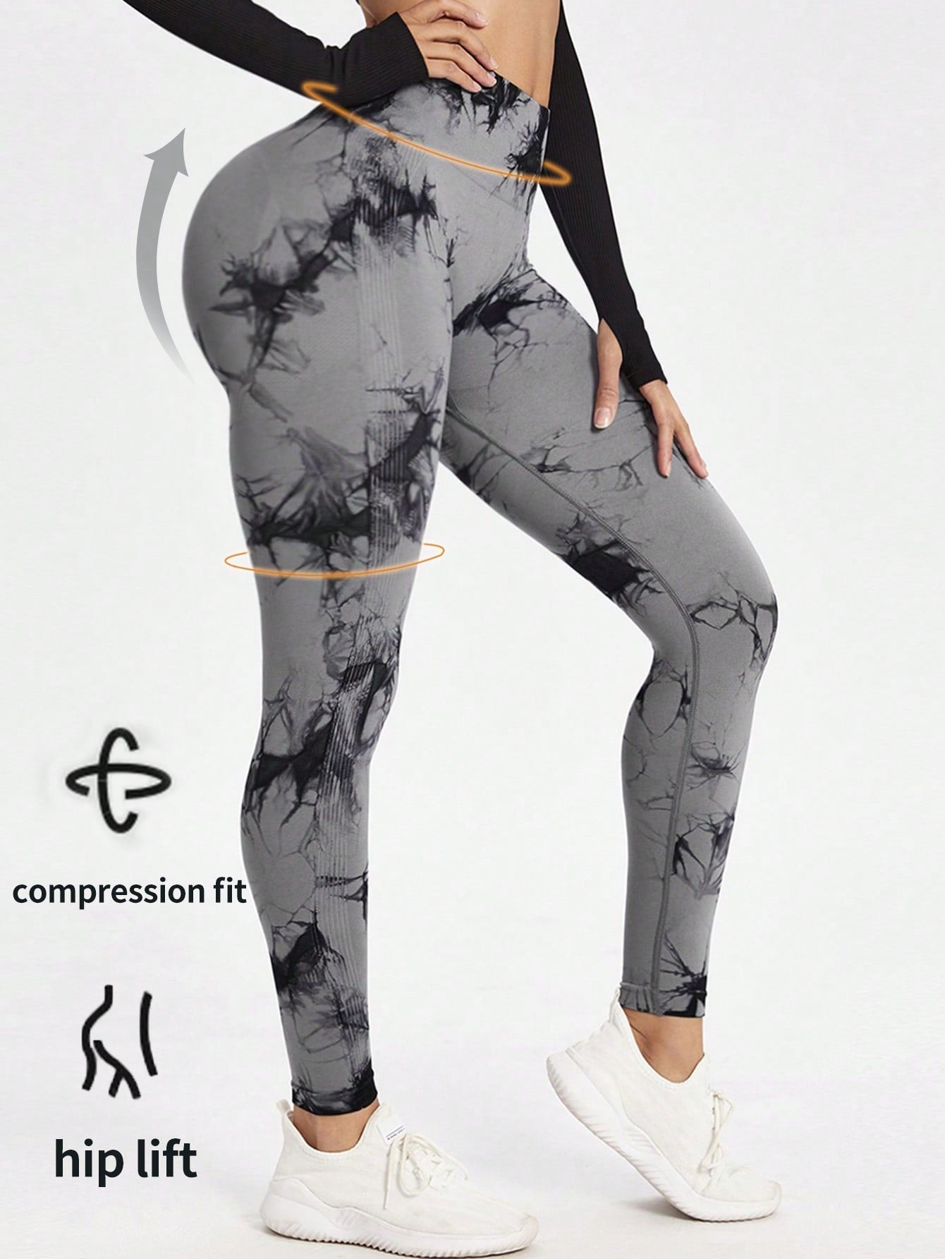 Yoga Trendy Tie Dye Seamless Sports Leggings