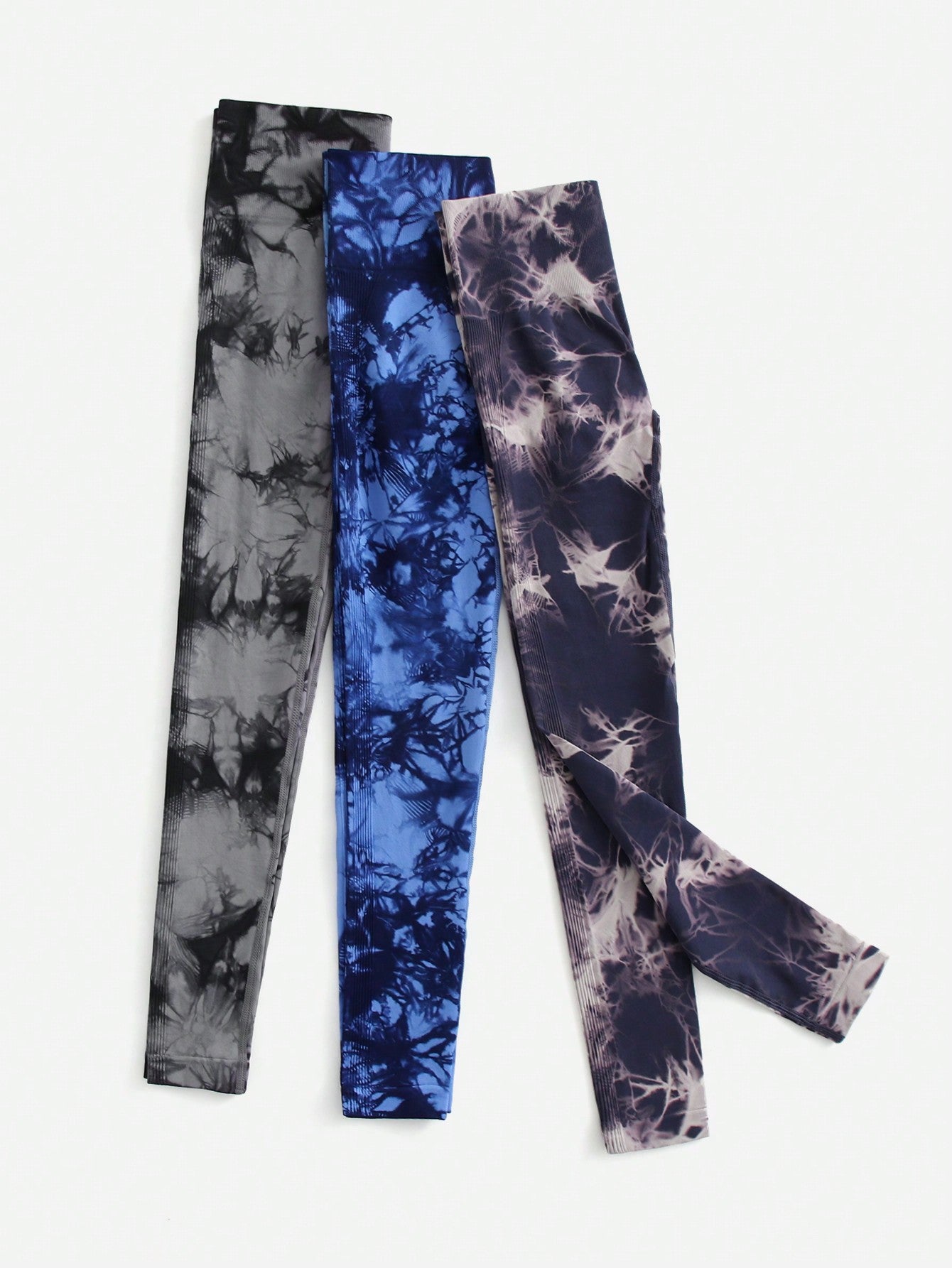 Yoga Trendy 3pcs Seamless Tie Dye High Waist Sports Leggings