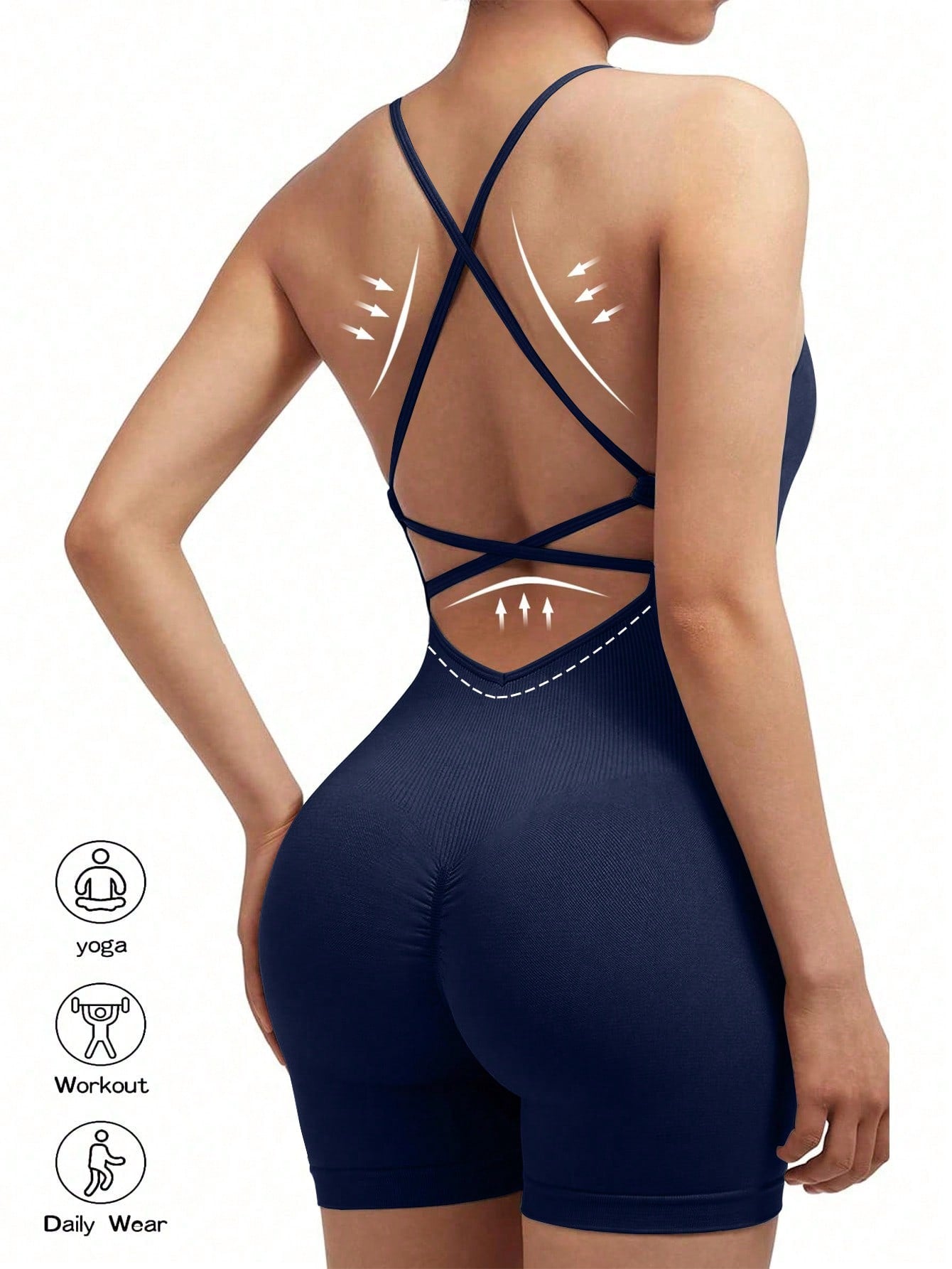 Sport Lifespree Criss Cross Backless Sports Cami Romper