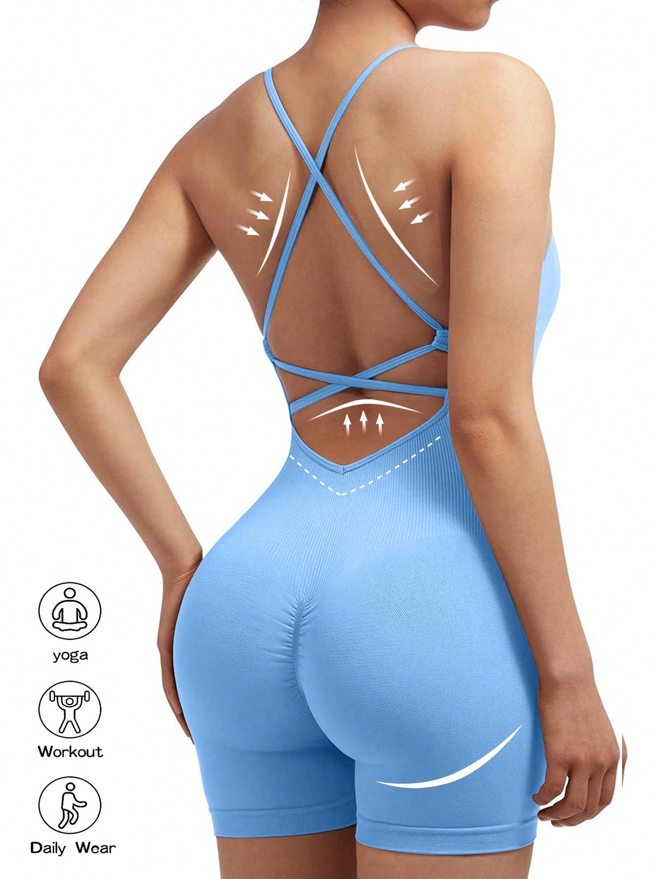 Sport Lifespree Criss Cross Backless Sports Cami Romper