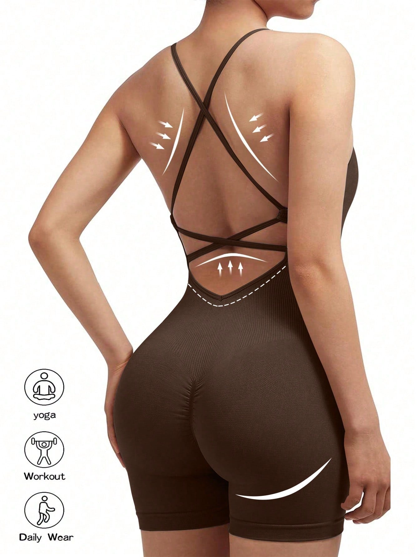 Sport Lifespree Criss Cross Backless Sports Cami Romper