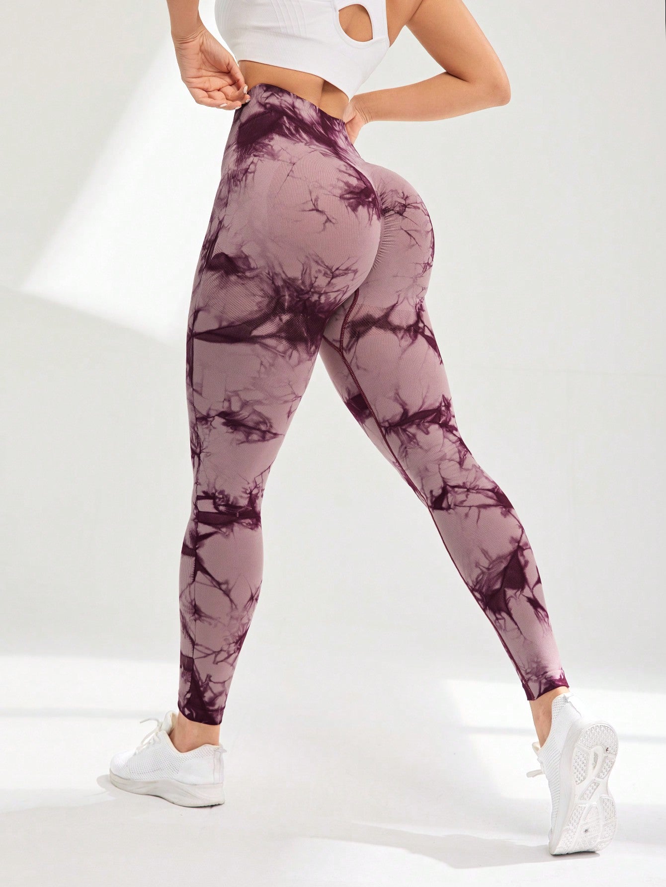 Yoga Trendy Seamless Breathable Softness Tie Dye Sports Leggings