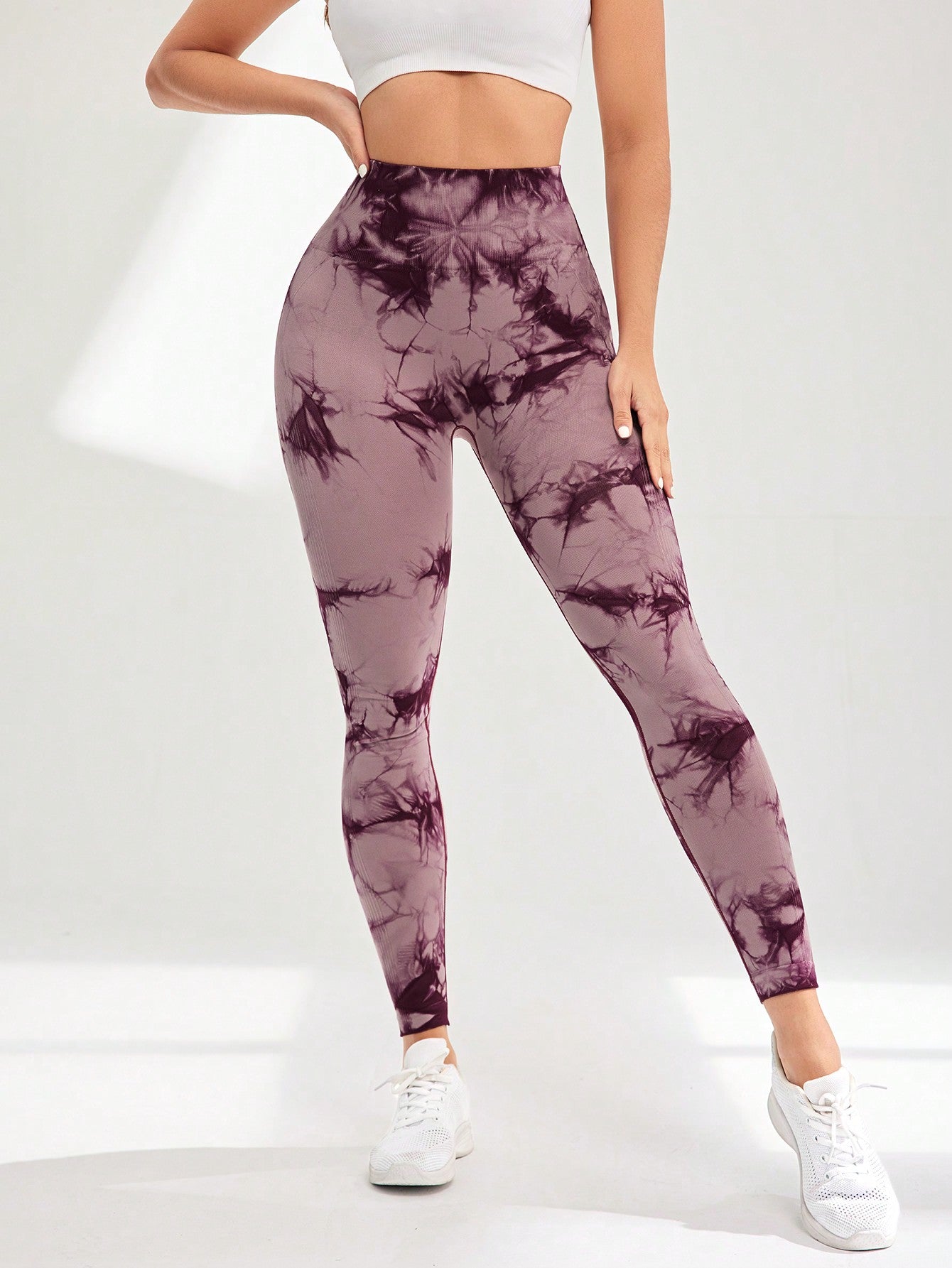 Yoga Trendy Seamless Breathable Softness Tie Dye Sports Leggings