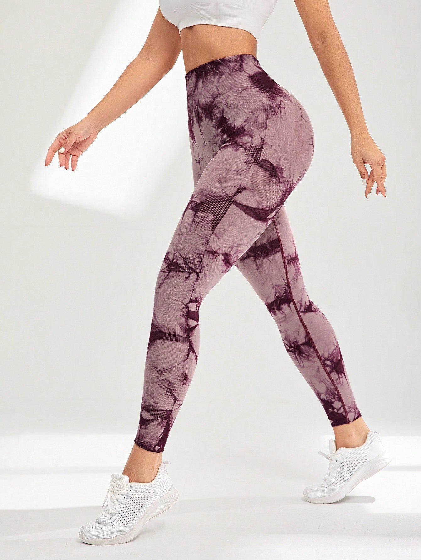 Yoga Trendy Seamless Breathable Softness Tie Dye Sports Leggings