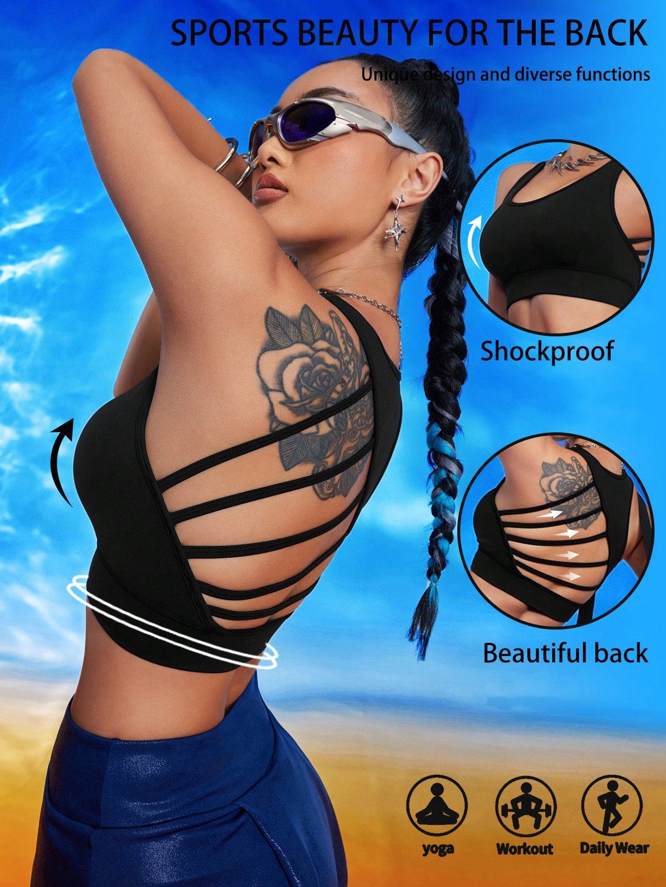 Sport Innovista High Elastic Seamless Push Up Sports Bra With Asymmetric Back For Summer Active