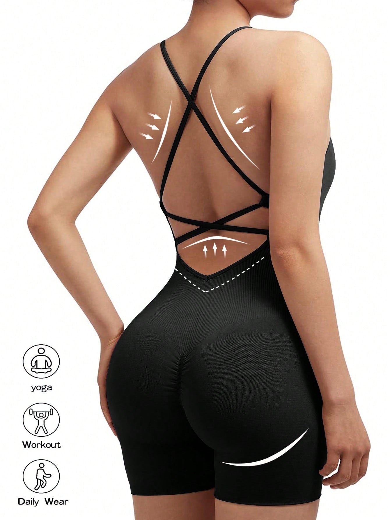 Sport Lifespree Criss Cross Backless Sports Cami Romper