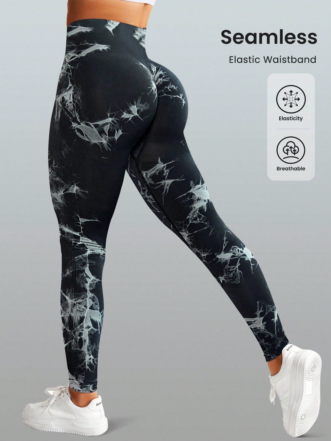 Yoga Trendy Tie Dye Yoga Leggings Seamless High Stretch Scrunch Butt Gym Leggings