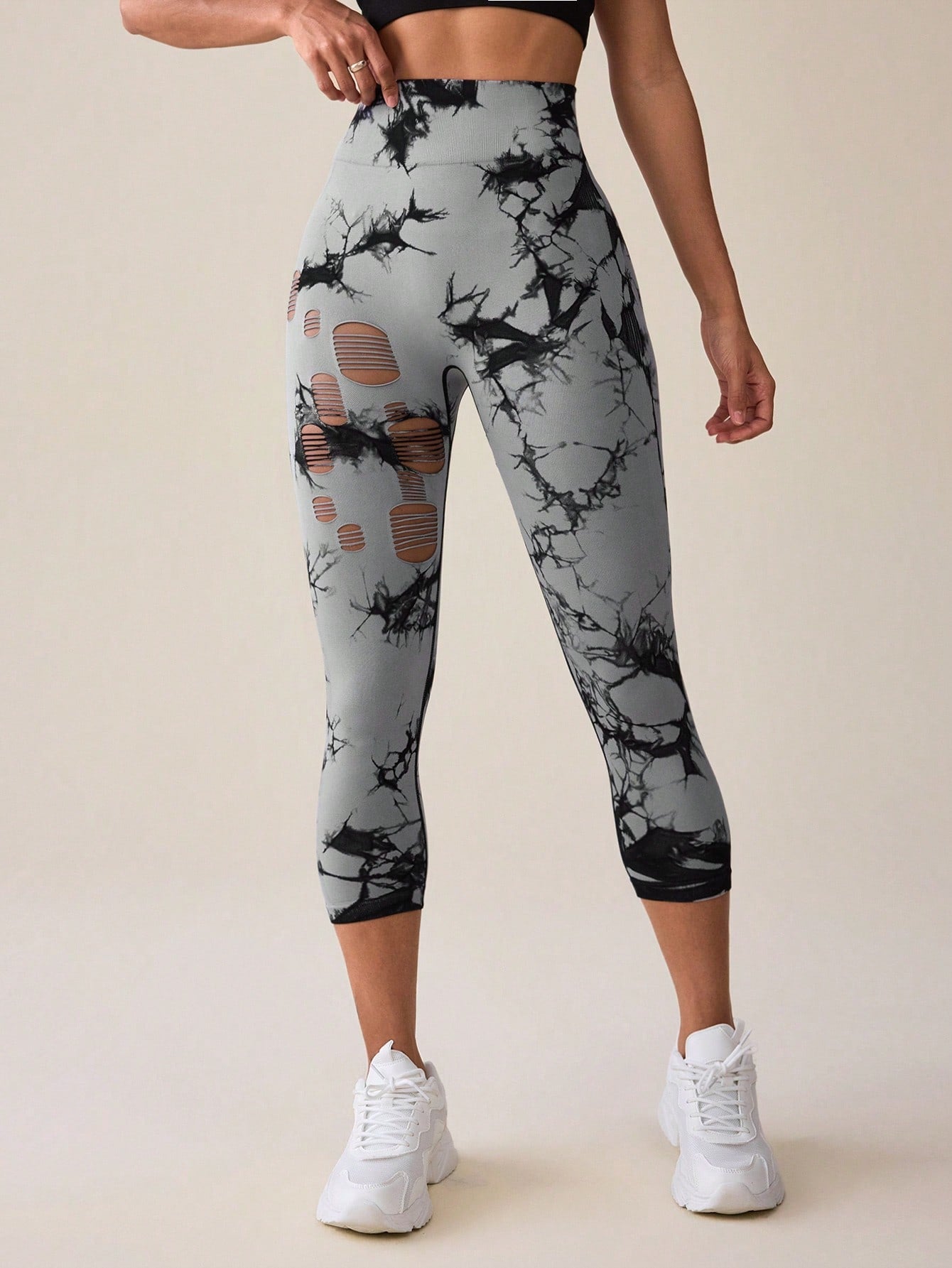 Yoga Trendy Tie Dye Yoga Leggings Seamless High Stretch Scrunch Butt Gym Leggings