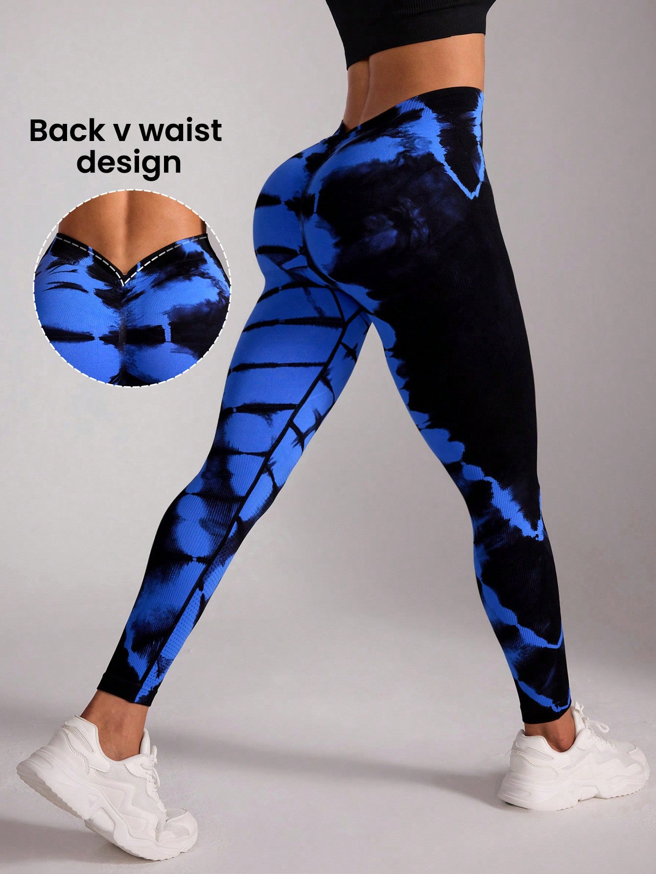 Yoga Trendy Tie Dye Yoga Leggings Seamless High Stretch Scrunch Butt Gym Leggings