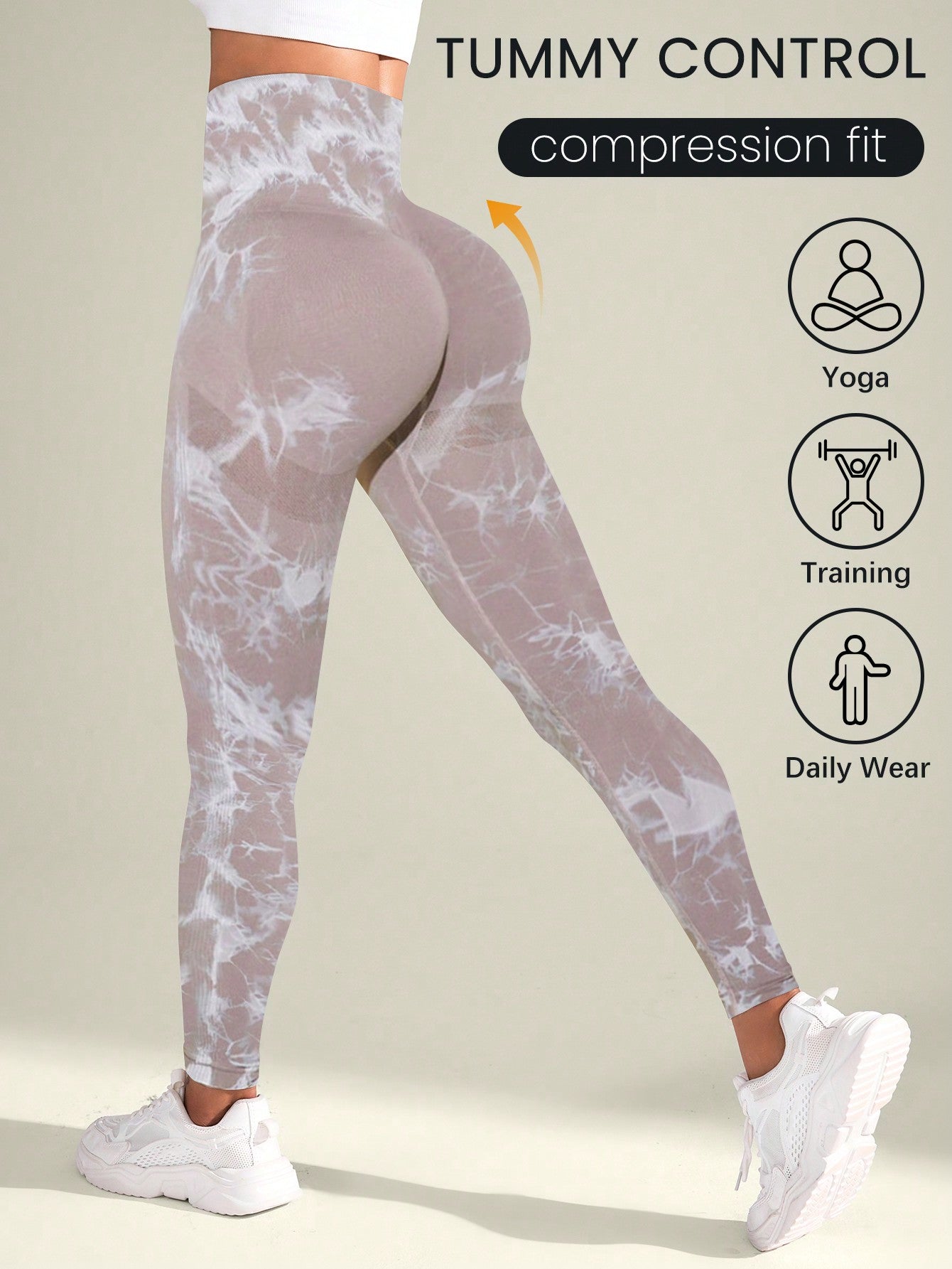 Yoga Trendy Tie Dye Yoga Leggings Seamless High Stretch Scrunch Butt Gym Leggings