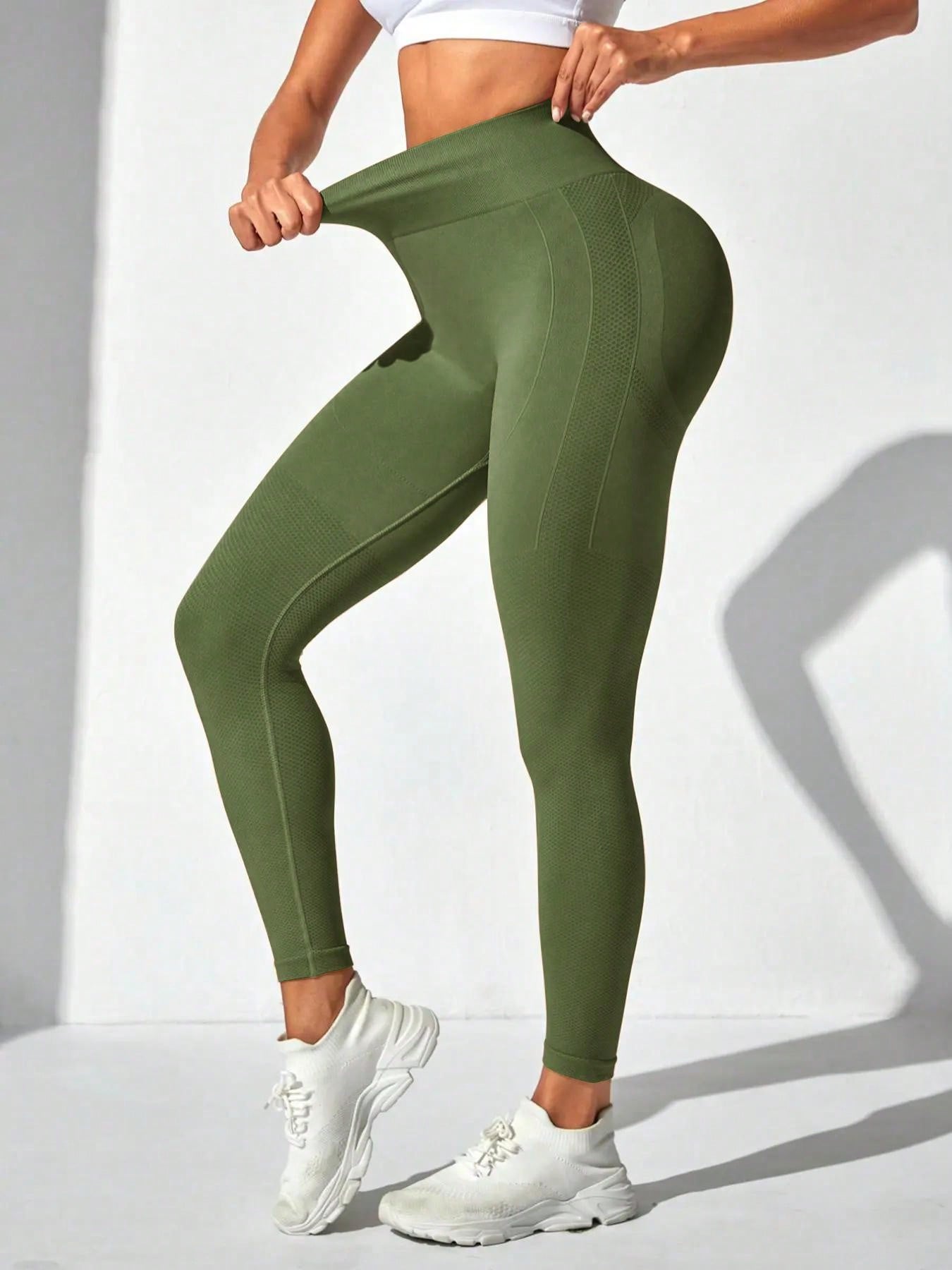 Sport Seamluxe Seamless Women Solid Color Ruched Butt Casual Sports Leggings