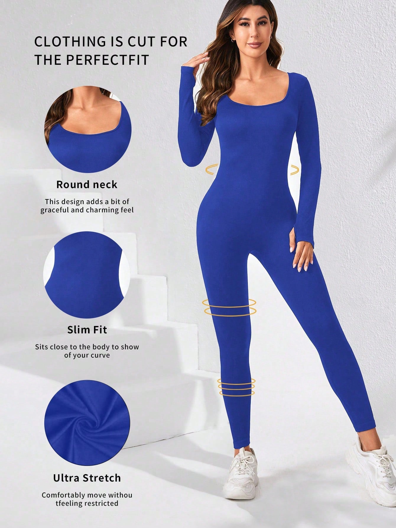 Sport Seamluxe Solid Scoop Neck Unitard Jumpsuit