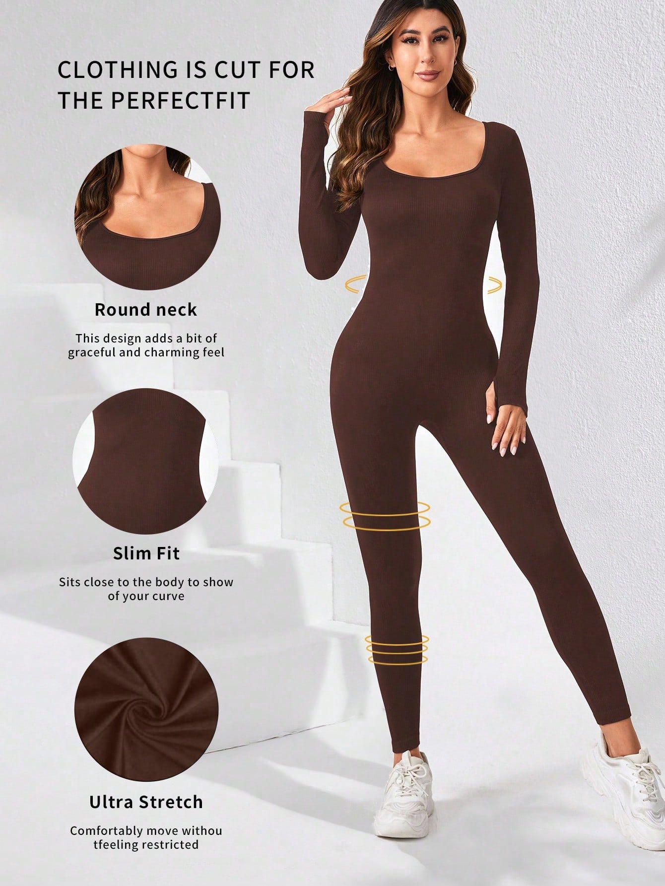 Sport Seamluxe Solid Scoop Neck Unitard Jumpsuit