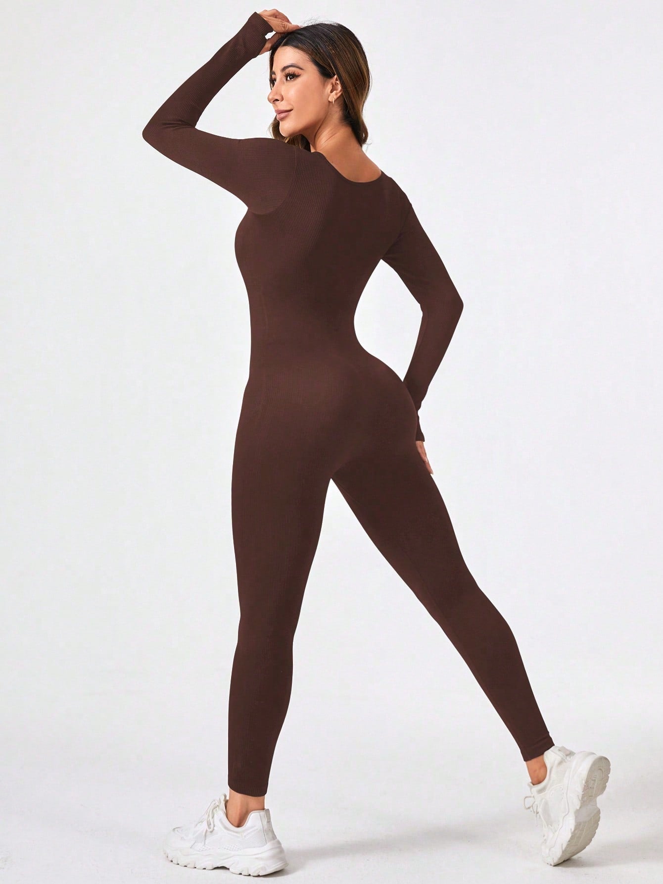 Sport Seamluxe Solid Scoop Neck Unitard Jumpsuit