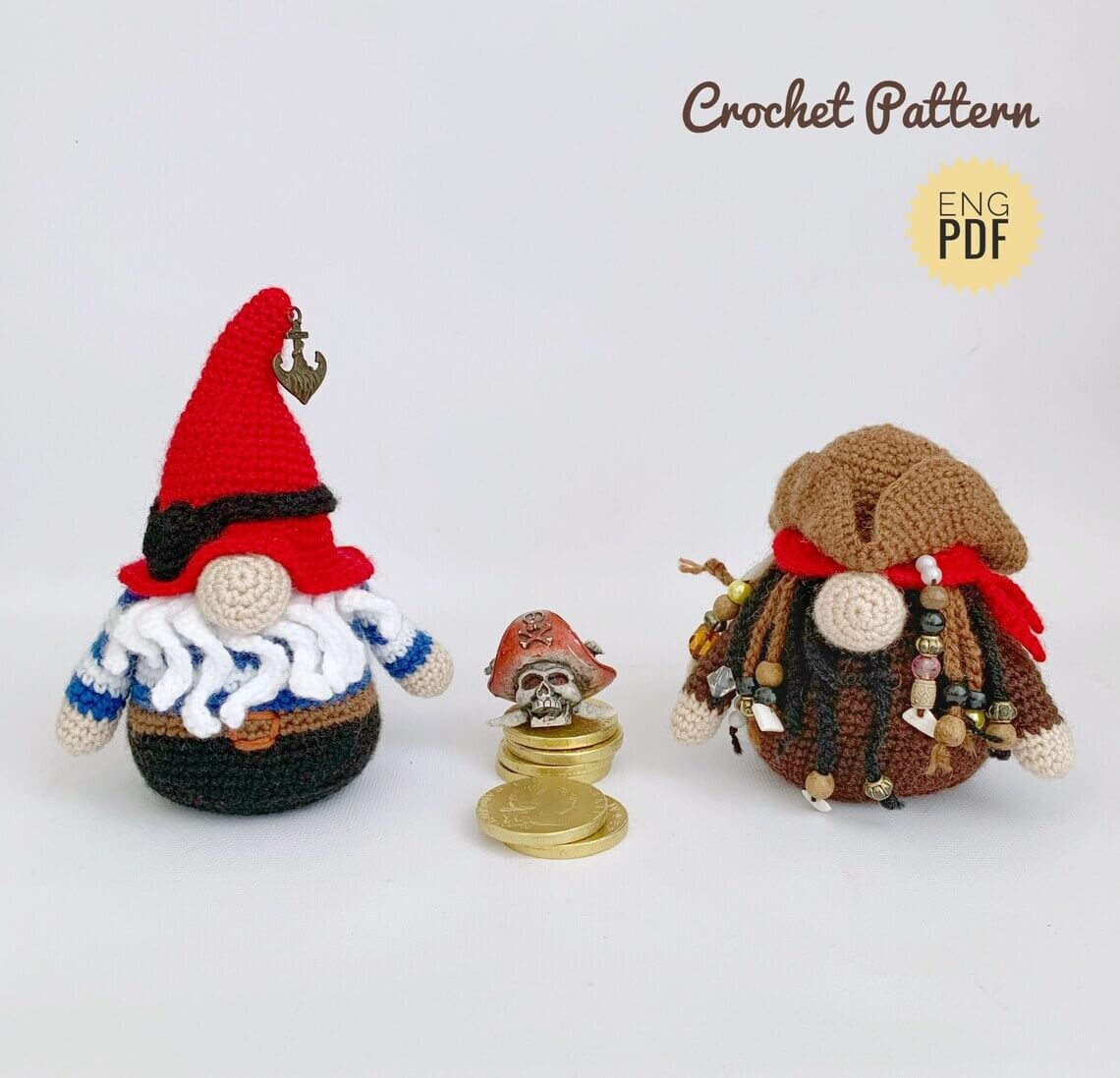 Gnome Pirate and Dwarf Crochet Pattern