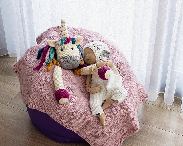 Unicorn Baby Blanket Knitting Pattern