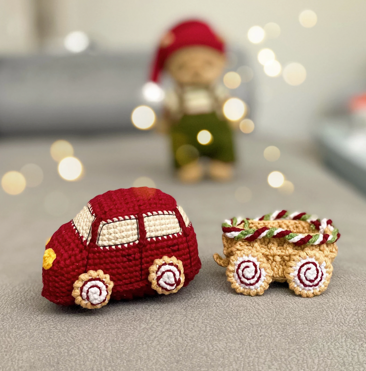 Candy bear Crochet Pattern + Gingerbread train