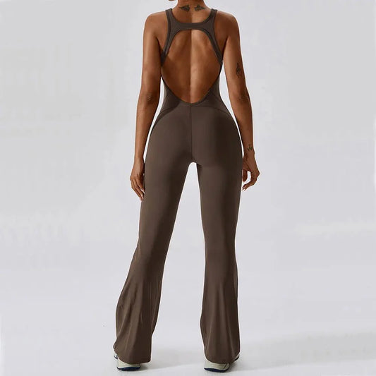 Flare Open-Back Jumpsuit