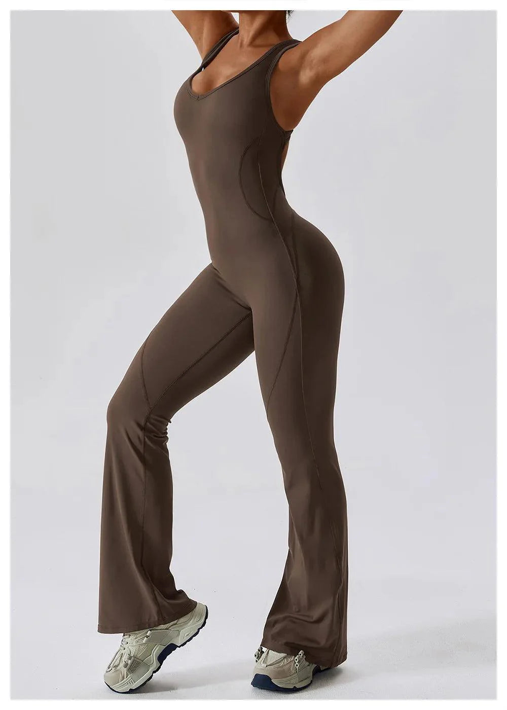 Flare Open-Back Jumpsuit