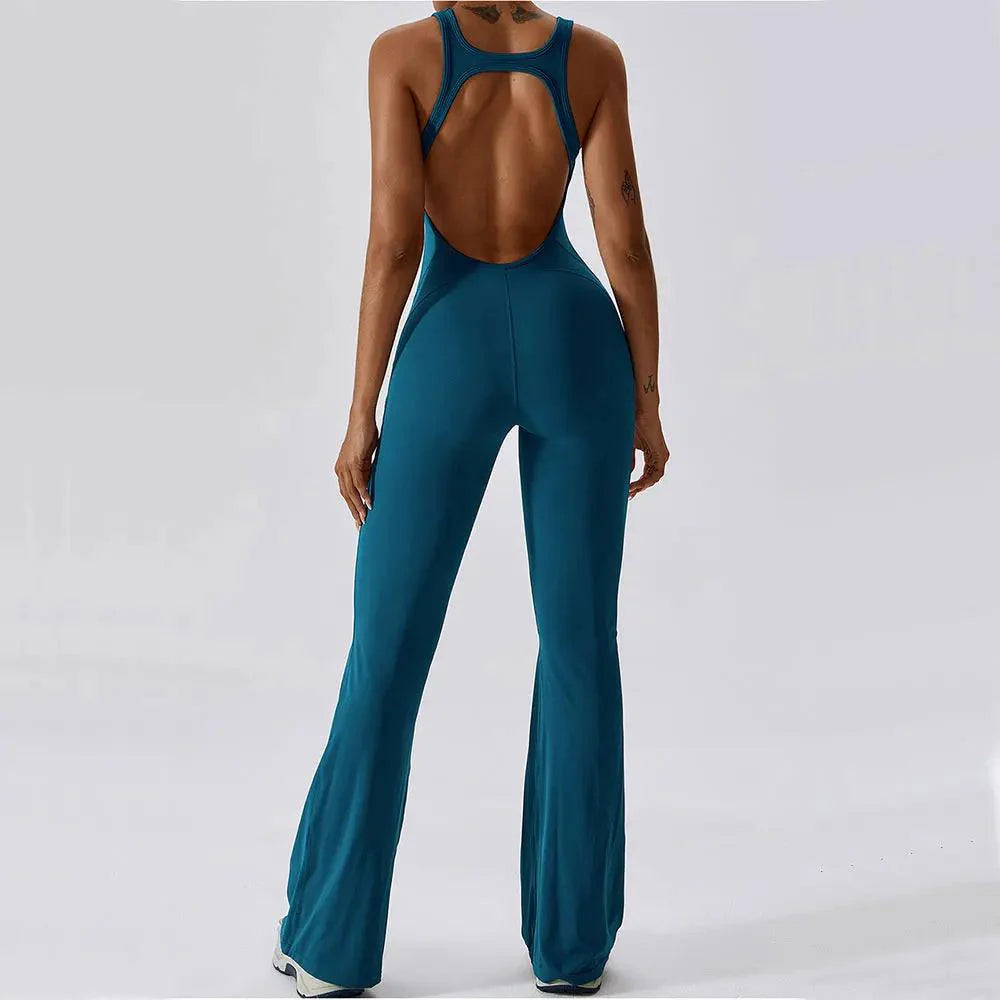 Flare Open-Back Jumpsuit