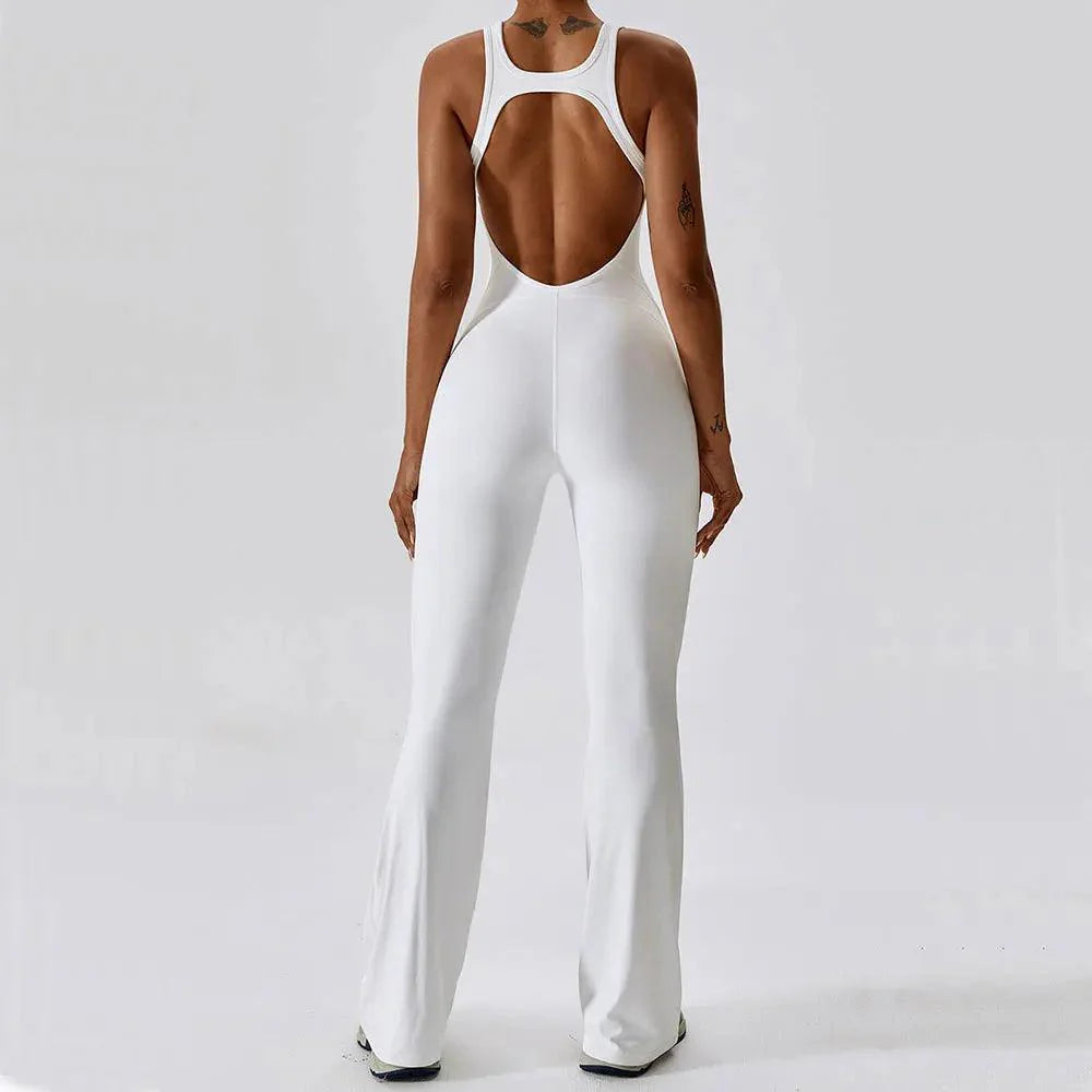 Flare Open-Back Jumpsuit