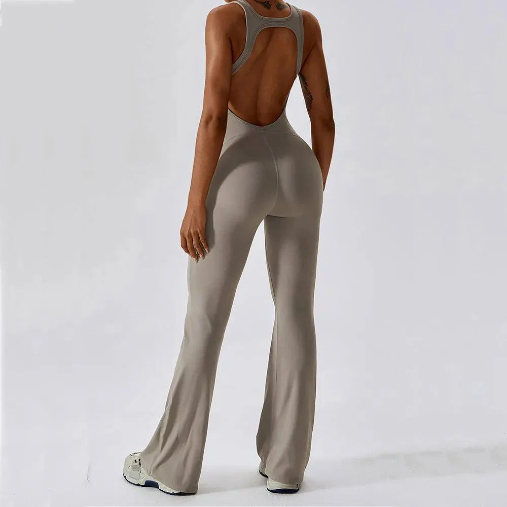 Flare Open-Back Jumpsuit