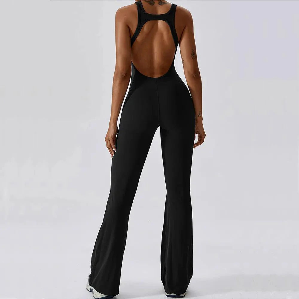 Flare Open-Back Jumpsuit