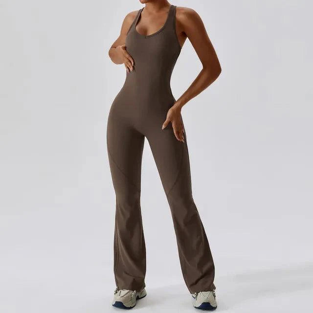 Flare Open-Back Jumpsuit