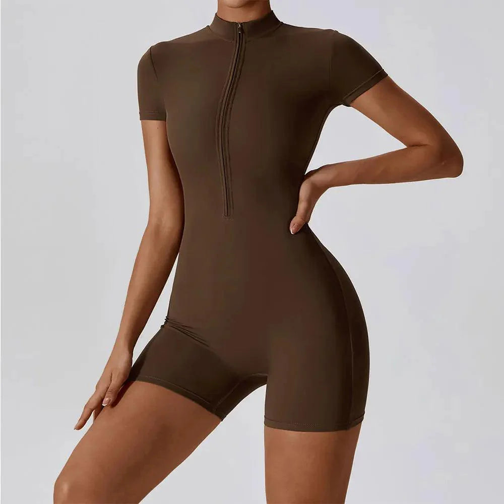 Short Sleeve Zip-Up Bodysuit - OverRip